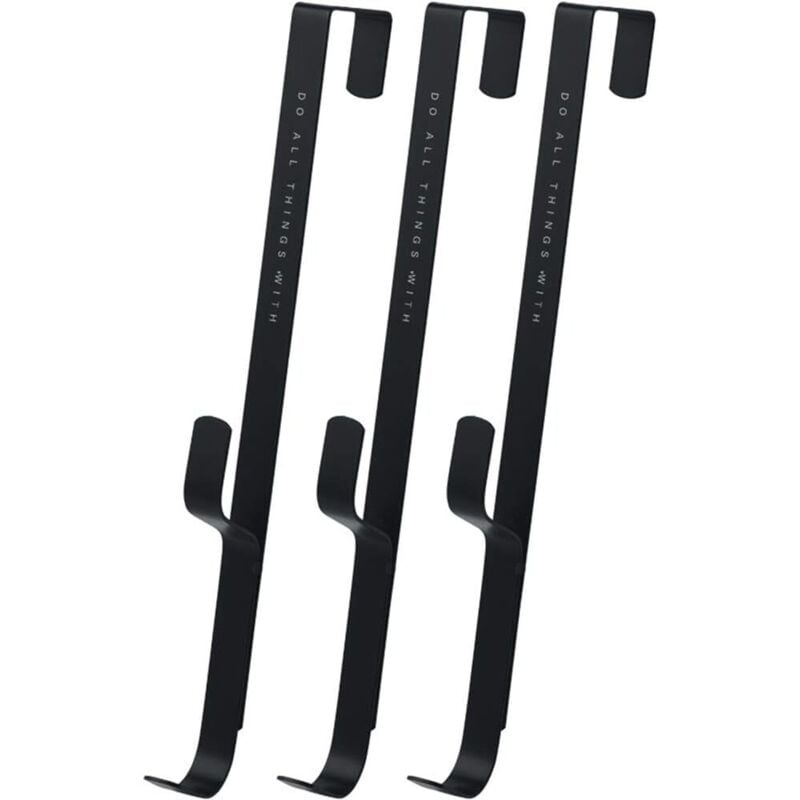 3er-Set Badezimmertürhaken – Doppelhaken zur Verwendung als Kleider- und Hutaufhänger – Wandmontage – Schwarz