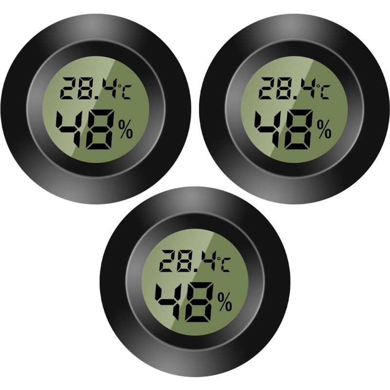 3er-Pack digitales Mini-Innenthermometer – Temperatur- und Feuchtigkeitsmonitor – digitales Hygrometer für Kinderzimmer, Gitarren-Inkubator,