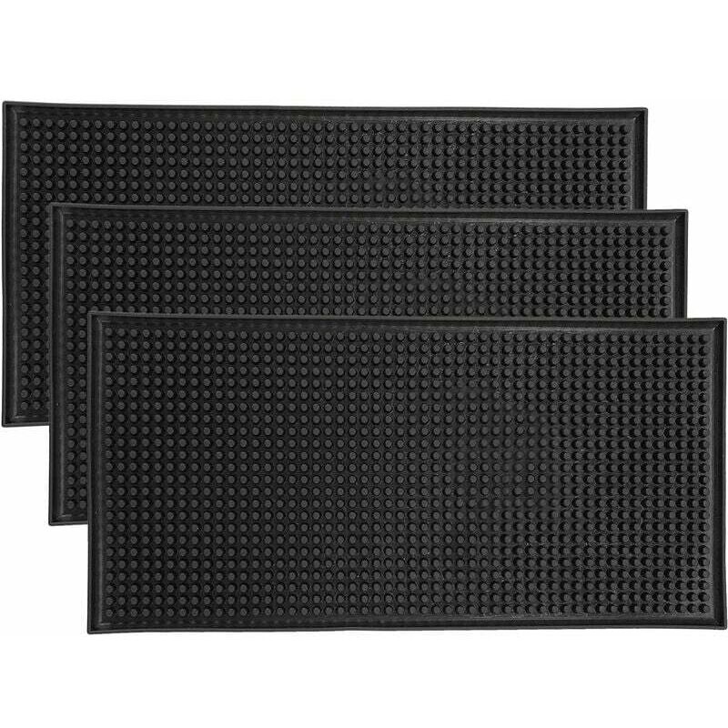 3er-Pack rutschfeste Bar-Servicematte aus Gummi, Glas-Abtropfmatte, Arbeitsplattenmatte für Kaffee, Whiskey und Cocktails für Küche, Bar, Restaurant,