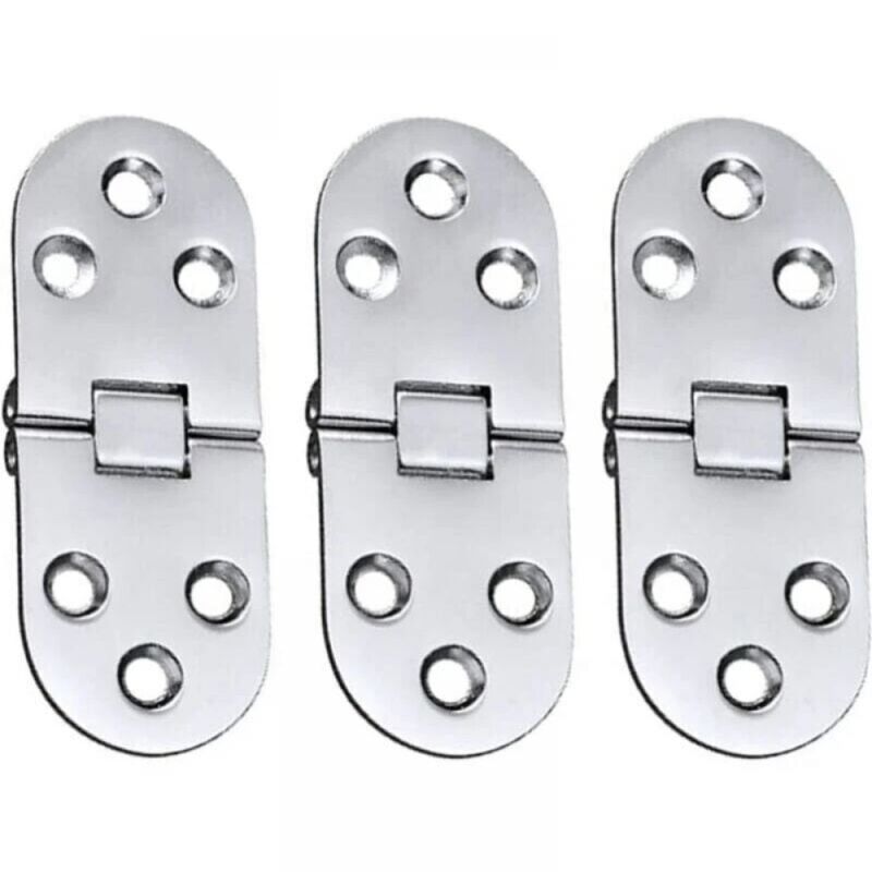 Cyslmuk - 3er-Pack Tischscharniere aus Legierung (Silber), Edelstahl, Klapptürscharnier, für Schublade, Tisch, Schreibtisch, Nähmaschine, Silber