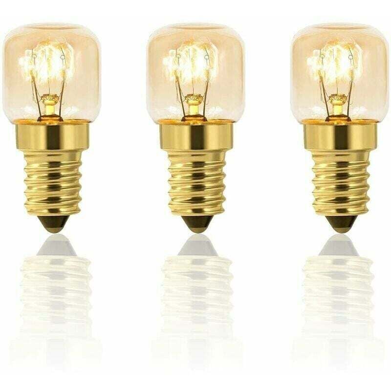 3er-Set 25W dimmbare Backofen-Glühbirne, Edison E14 T22, 25W, beständig bis 300 Grad, 160LM, AC220V 2700K Warmweiß, Backofen-Kühlschrank, Salzlampe,