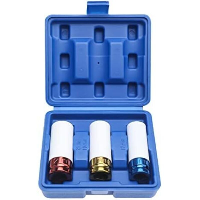 3er-Set Kraft-Steckschlüsseleinsätze für Alufelgen, 17, 19, 21 mm