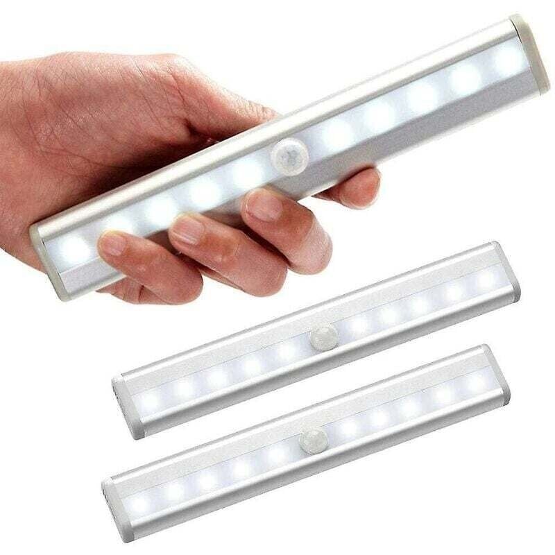 Aimoonsa - 3er Set led Bewegungsmelderlampen, 10er led Funkstrahler, led Schranklampe, Akku led Beleuchtung mit Magnetleiste, Kinder Nachtlicht für