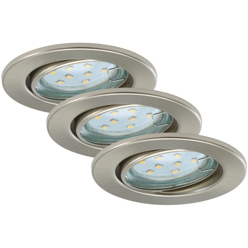 Briloner - LED-Einbauleuchten GU10 Set 3 flg 3 x 3W, 250lm nickel-matt Deckenlampen & Kronleuchter