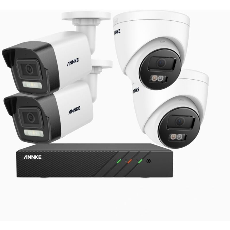 3K Videoüberwachungsset,8 Kanal mit 2 Bullet Kamera und 2 Tower Kamera Farbnachtsicht,1TB hdd - Annke