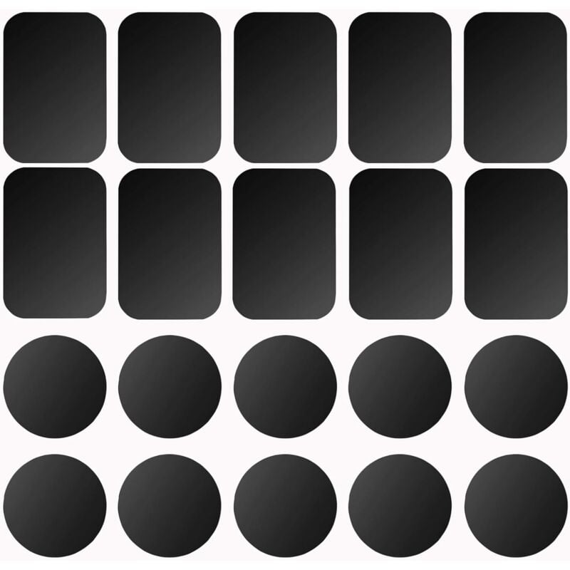3M selbstklebende Metallplatte, Set mit 10 selbstklebenden Metallplatten für Handy-Magnete/magnetische Handy-Halterungen für Auto S-07 (10 schwarz)
