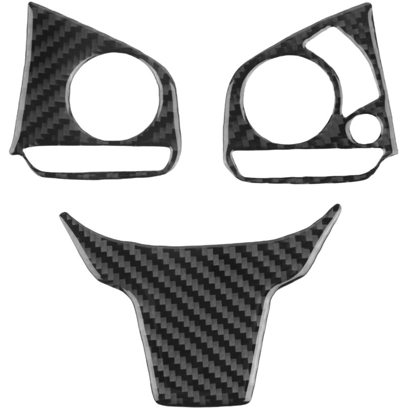 Tlily - 3Pcs Auto Carbon Fiber Lenkrad Taste Schalter Panel Abdeckung Trim Dekoration Für Honda Civic 2016 - 2019