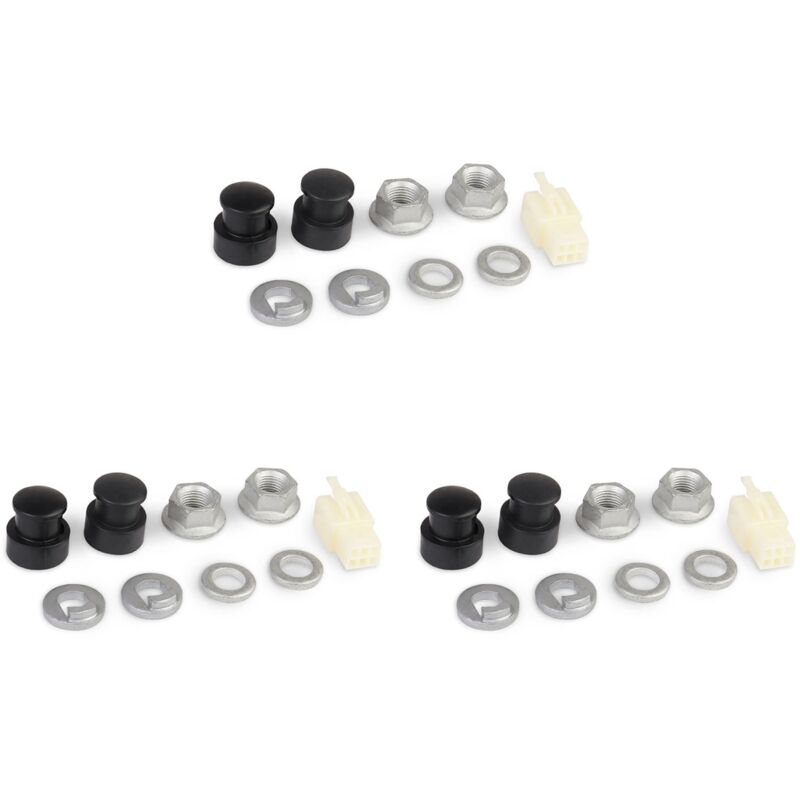 Tlily - 3X E-Fahrrad Fahrrad Nabenmotor Achse M12 Vordere Sicherungs Mutter / Sicherungs Scheibe / Distanzstück / Muttern Abdeckung mit 12 mm Welle