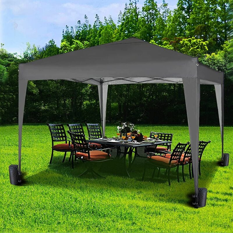 Mcc Direct - 3x3 Meter Faltpavillon, Gartenzelt, Festzelt, Pavillon, in Grau