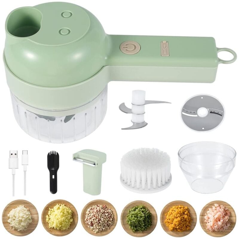 Gnc Home - 4 in 1 mini elektroschneider fur lebensmittel wiederaufladbar und tragbar exclusives angebot