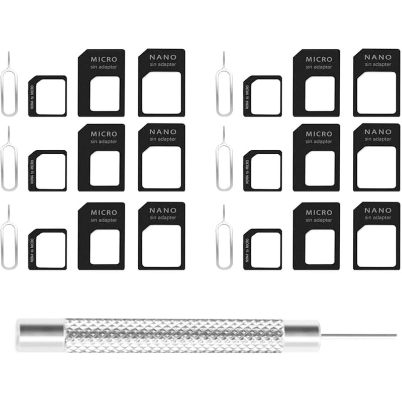 Bluedeer - 4 in 1 Nano sim Karten Adapte, Nano-SIM Adapter Set, SIM-Karten-Adapter mit SIM-Auswurfstift, kompatibel für Smartphone