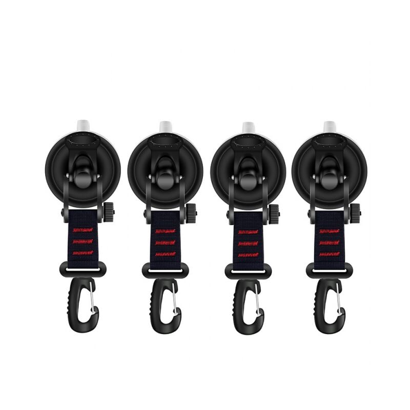 4 leistungsstarke Saughaken für Campingzelte, Saughaken, für Auto-Seitenmarkise, Boot, Camping, Plane, Zelte (runde Schnalle)