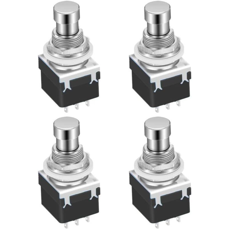 4 pcs Gitarren Effektpedal 3PDT Fußschalter 9-pin Rastender Stomp Druckknopf Fußschalter für True Bypass-Lötösen
