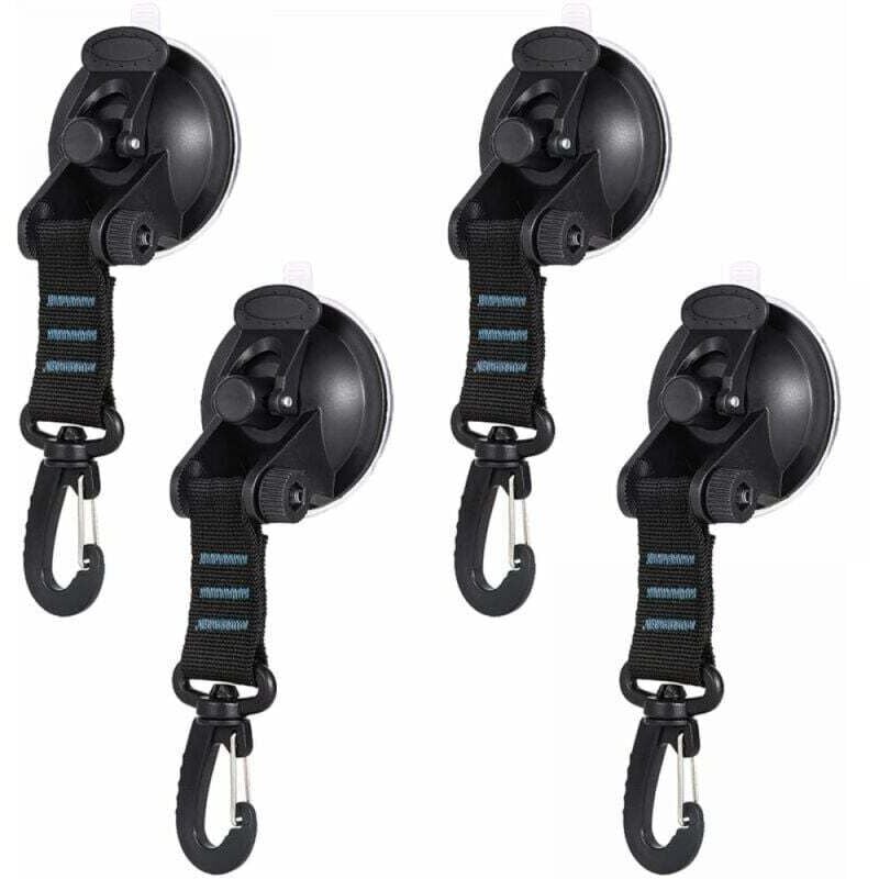 4 Saugnapfanker für Wohnwagen, Camping, mit Verankerung für Haus, Auto, Markisen, Planen und Gummiseile.