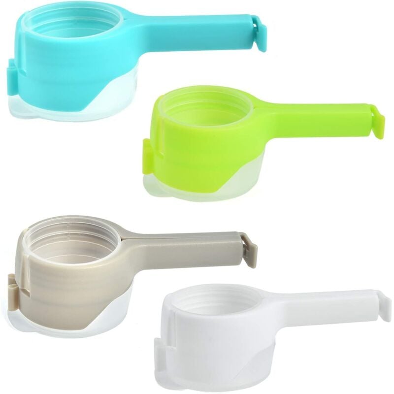 4 Stück Lebensmittelbeutel-Clips, Kunststoff-Clips für luftdichte Aufbewahrung und Snacks