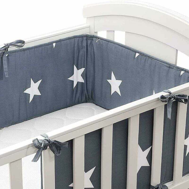 4-seitige Babybett-Stoßstangen, Gitterschutz für Babybetten, Beißschutz, Babykanten- und Eckenschutz zum Schutz vor Kollisionen (1,8 m)