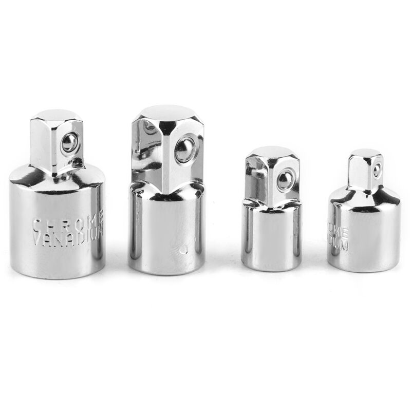 4 Stück 1/4 Zoll 3/8 Zoll 1/2 Zoll Elektroschlüssel-Hülsenadapter-Konverter Chrom-Vanadium-Stahl-Antriebsnussdichtung (galvanisiert).