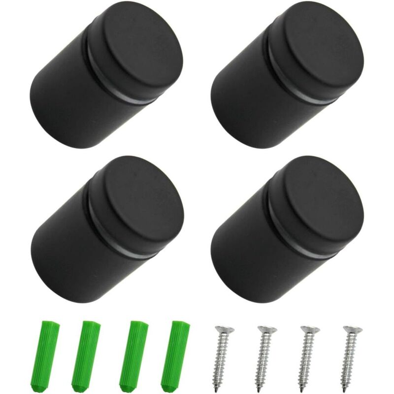 4 Stück 19 x 26 mm Schwarz Abstandshalter Edelstahl, Nagel Schilder Abstandshalter Schilderhalter, Schraube Glas Standoff Halter für Montieren und