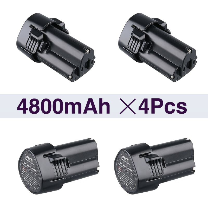 Pdstation - 4 Stück BL1013 4,8Ah 10,8V Lithium-Ionen Ersatz für Makita 10,8V Akku BL1013 BL1014 DF030D DF330D LCT203W TD090D Kompatibel mit Makita