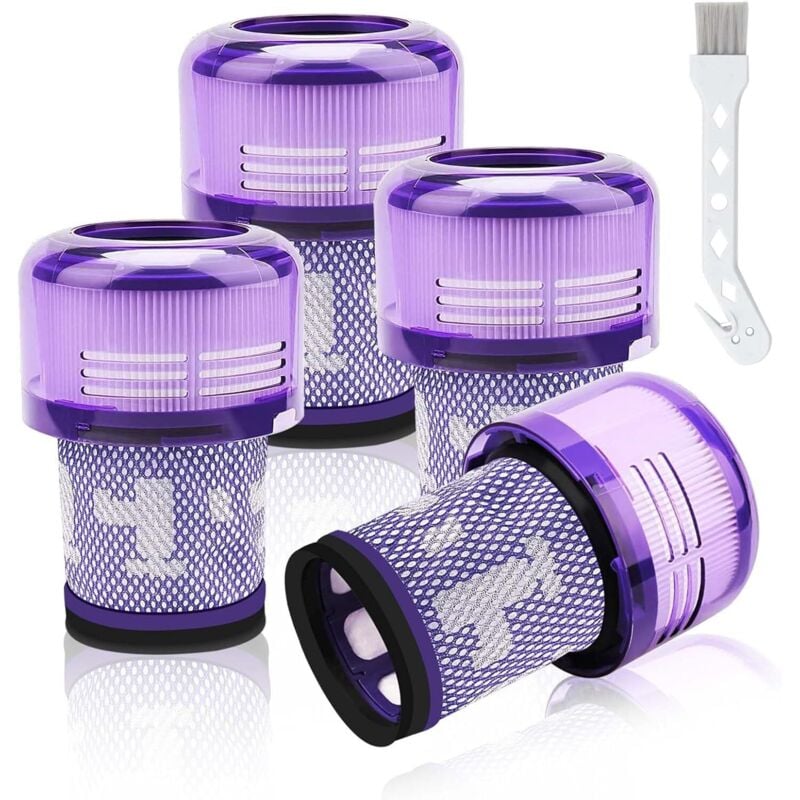 4 Stück Filter für Dyson V12 Staubsauger, Waschbar Ersatzfilter für Dyson V12 Detect Absolute Extra/Total Clean/Fluffy Staubsauger,Ersetzen Sie