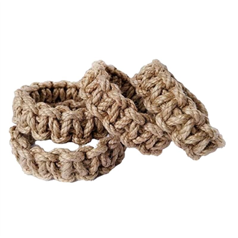 Tlily - 4 Stück geflochtene Vorhang-Raffhalter für Vorhänge, rustikale Raffhalter, handgefertigte Krawatten für transparente/leichte Vorhänge