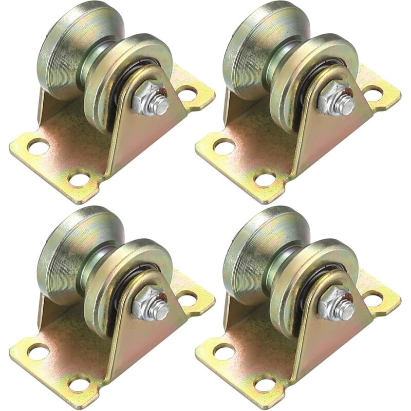 4 Stück Hebeflaschenzug, V-Nut-Rad, Heberad, Rillenrad, Kabelrollen für Seile, Schienentore, Gleiten (V-Nut-Rad) (V-Rolle)