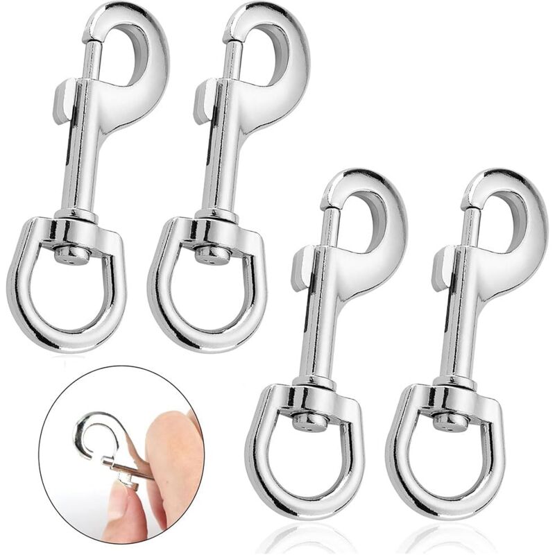 Bluedeer - 4 Stück Karabiner für Hundeleine, Karabiner Drehgelenk,für Hundeleinen und Outdoor-Aktivitäten, Versatile Karabiner für Schlüsselbunde und