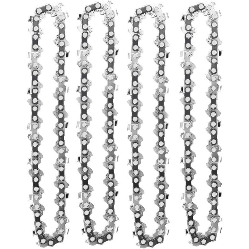 4 Stück Kettensägenketten 4 Zoll 1/4 Zoll kompatible Mini-Akku-Elektrokettensägen 4 Zoll 28 Treibglieder 10 cm