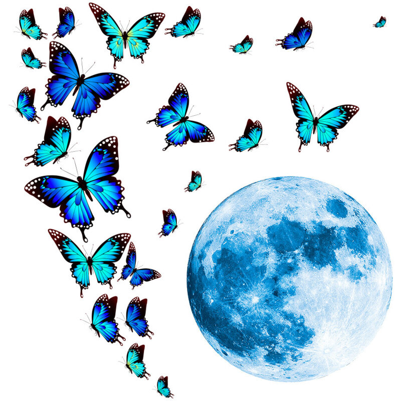 Linghhang - 4 Stück leuchtende Schmetterlings-Wandaufkleber, Wandtattoos, Wandaufkleber für Schlafzimmer, Wohnzimmer, TV-Wand