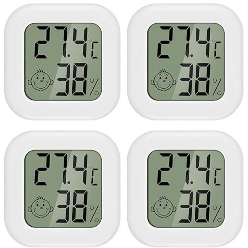 4 Stück luftfeuchtigkeitsmesser Thermometer Innen Mini LCD Digital Thermometer Hygrometer Gauge für Babyzimmer Seniorenzimmer Arbeitszimmer
