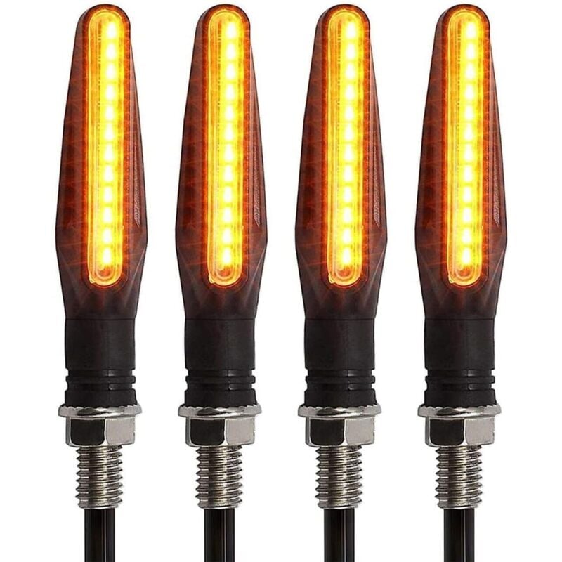 Ugreat - 4 Stück Motorrad 12 LED-Blinker, bernsteinfarben, blinkend, fließendes Licht, Motorrad-Blinker, wasserdicht