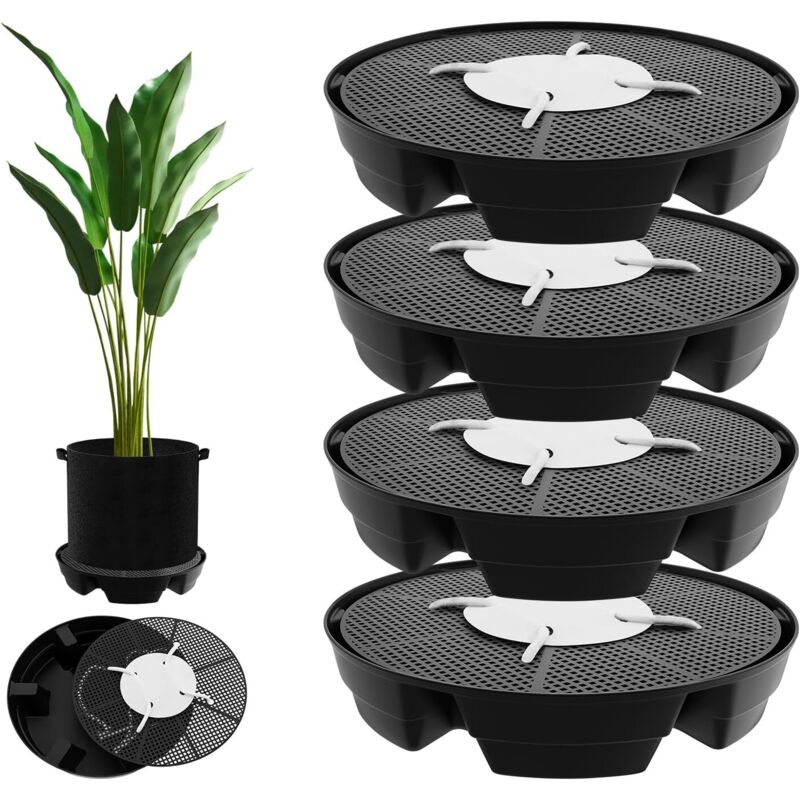 4 Stück Pflanzen Untersetzer Selbstbewässernder Einstellbar, Topfuntersetzer Pflanzen Starke Tragfähigkeit, Pflanzentablettständer Automatische