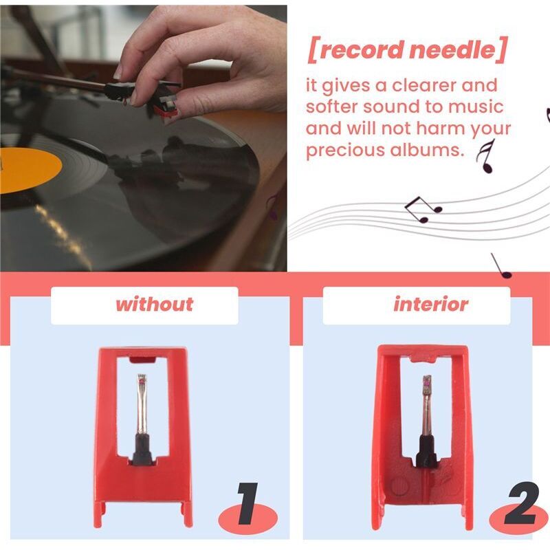 4 Stück Platten Spieler Nadeln, Universal Ersatz Nadeln Ersatz Nadeln für Vinyl Platten Spieler