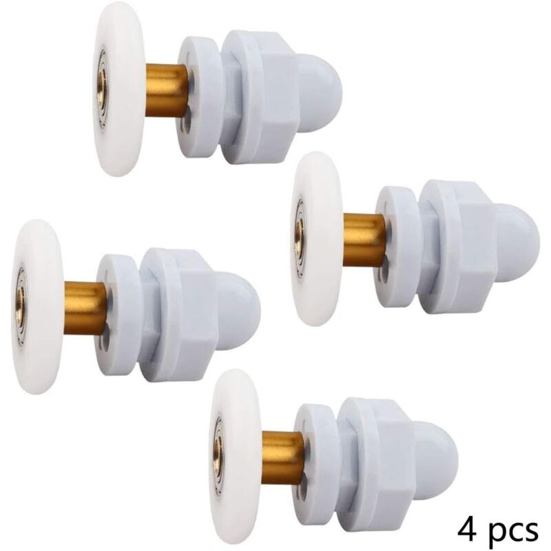 4 Stück Rollenrollen, Gleitrollen, Duschtürrollen, Rad für Duschtür, Rad für Duschschiebetürrolle, Ersatzrad
