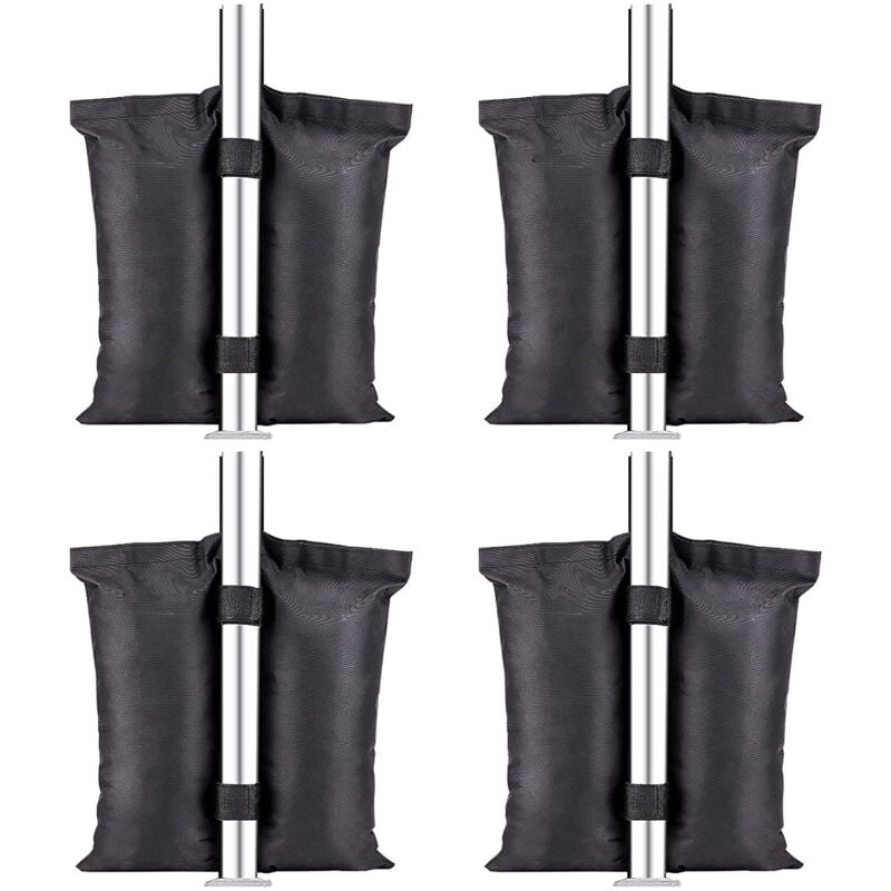 4 Stück Sandsäcke, doppelt genähter Pavillon-Sand, Beintasche für Pop-Up-Dachzelt, Outdoor-Pavillon, Gartenmöbel, Schwarz (4 25LBS)