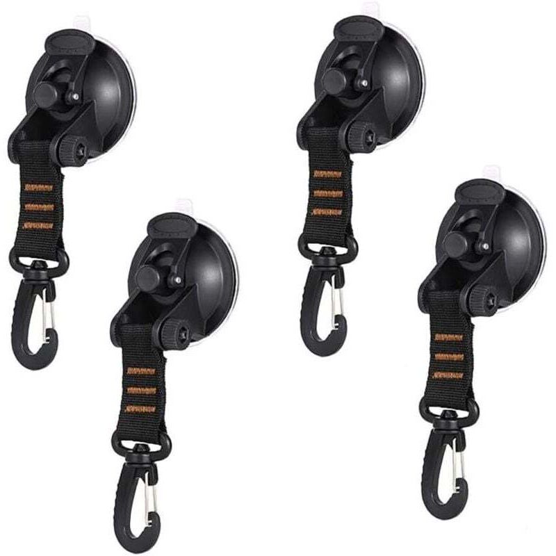 4 Stück Saugnapfanker, Saugnapfanker, Hochleistungs-Saugnapfanker mit Zurrösen, Saugnapf-Befestigungshaken für Markisen an Auto, Boot, Camping, Zelt,