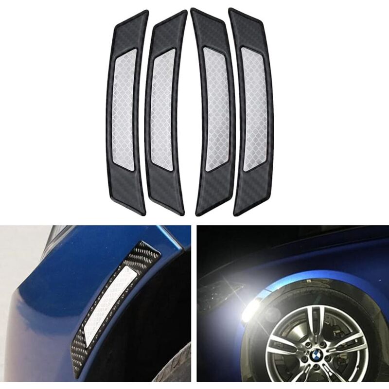4 Stück Universal-Radschützer aus Kohlefaser für Auto, SUV, Pickup, Truck (weiß)