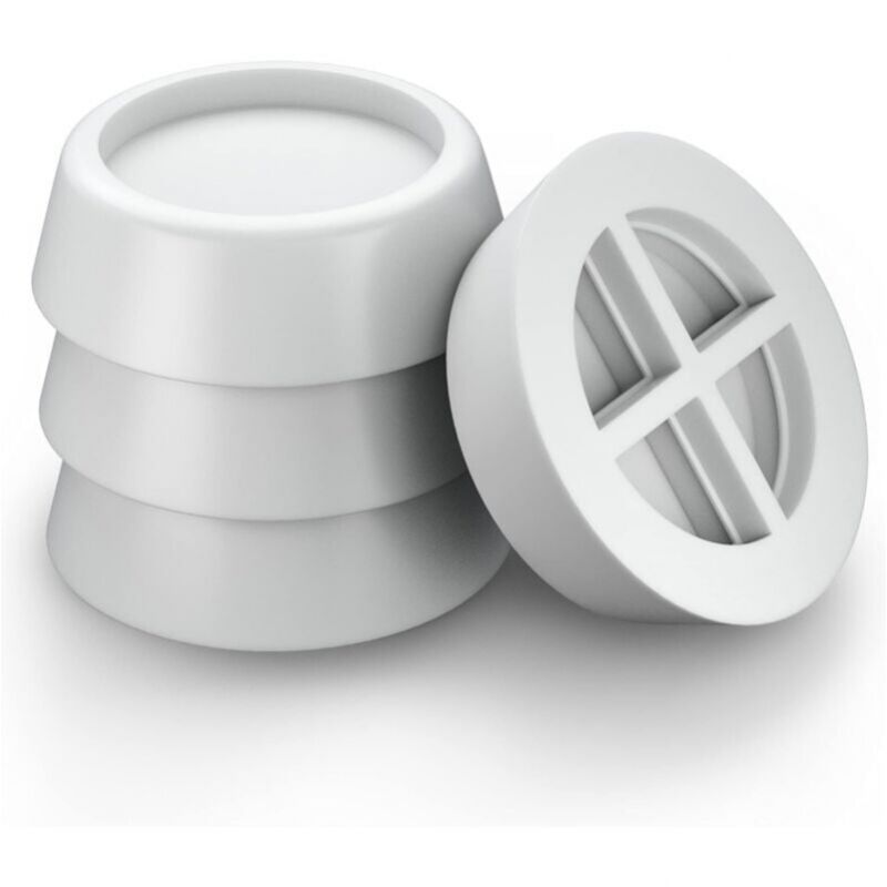 4 Stück Waschmaschinenfüße Anti-Vibrations-Pads Geräusch-Anti-Vibrations-Füße für Waschmaschinen und Waschtrockner Gummi-Anti-Vibrations-Pads, weiß