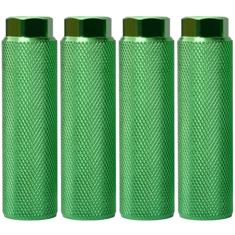 4 StüCke Fahrrad Rasten,Aluminium Legierung Anti-Rutsch Bleifuß Fahrrad Pedale BMX Pegs für 3/8 Achsen Fahrrad ZubehöR,GrüN