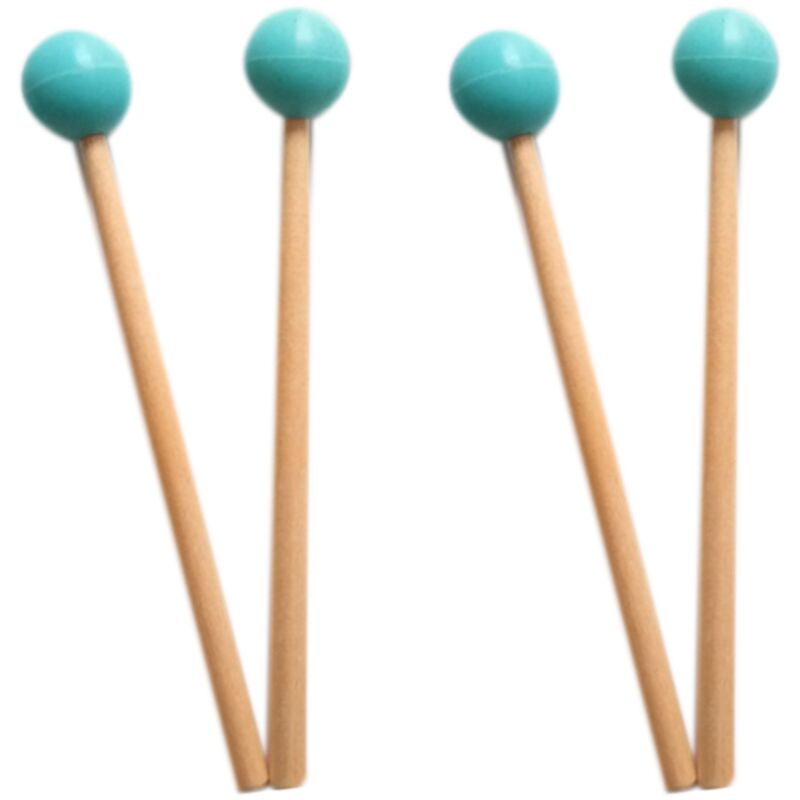 4 Stücke Sanft Gummi Kopf Sticks Bell SchläGel für Glocken Spiel Xylophone Bell Musik Instrumente Teile GrüN
