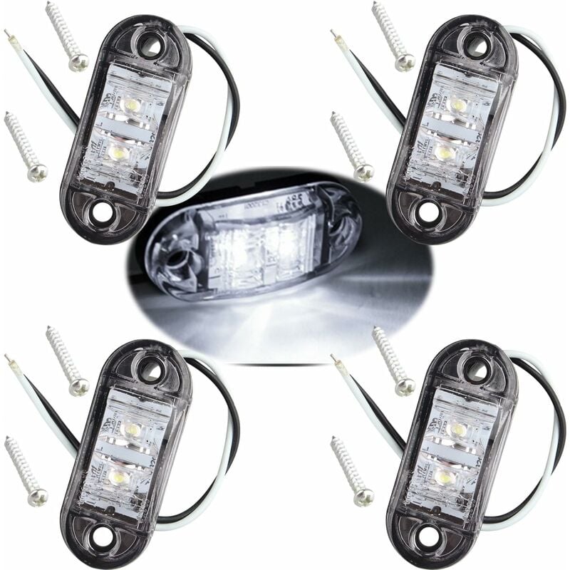 Gotrays - 4 Stück IP65 12 V/24 v led ovale Seiten-Logoleuchte vorne und hinten Positionsanzeigelampe Universal für LKW-Anhänger Van Caravan lkw