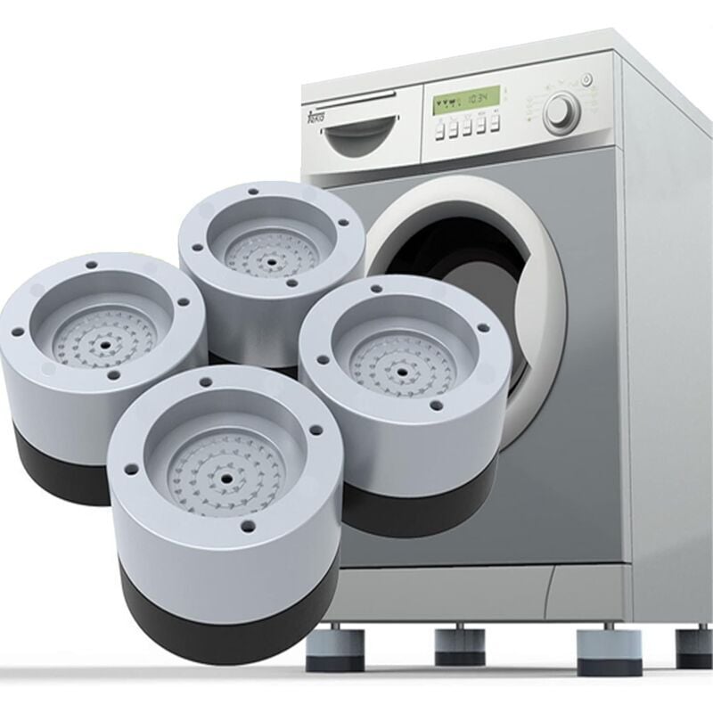 ZVD - 4-teilige Antivibrationsmatten für die Waschmaschine, Waschmaschinen-Fußpolster, verhindern Bewegungsgeräusche, für Waschmaschine und Trockner