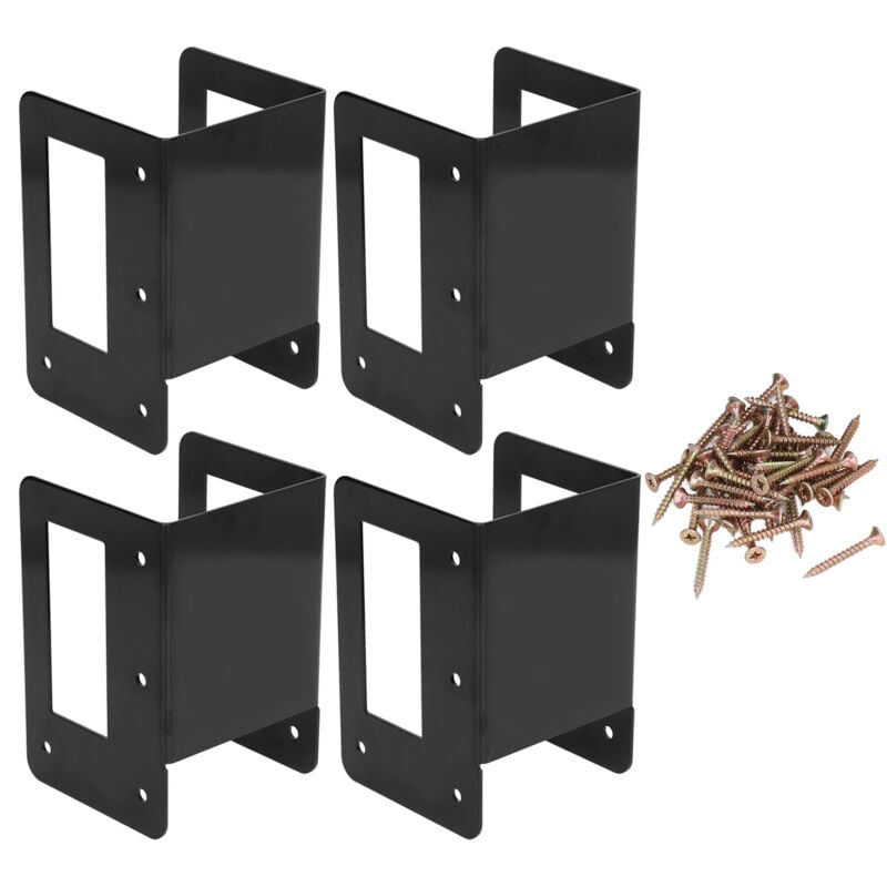 4-teilige Brennholz-Halterung. Verstellbare, vorgebohrte Stahl-Brennholz-Halterung für den Innen- und Außenbereich.