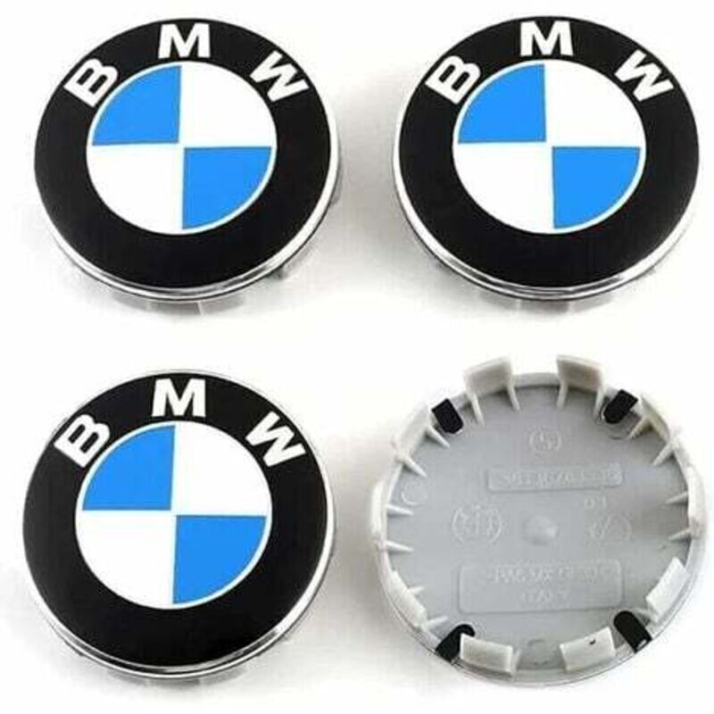 4-teilige Radnabenkappen, kompatibel mit BMW 68-mm-Felgen, ABS-Autozubehör, Blau
