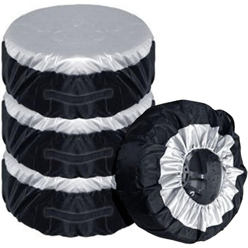 4-teilige Reifenabdeckung für 13-19-Zoll-Reifen, Aufbewahrungstasche für Auto-Ersatzradabdeckungen, Tragetasche aus Polyester für Reifen für 4