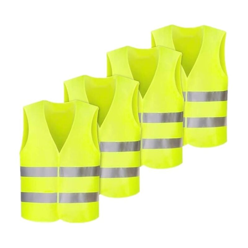 4-teilige Warnwesten mit hoher Sichtbarkeit, Warnwesten mit 2 Reflektorstreifen, Warnwesten für die Nachtarbeit, Warnwesten für die Nachtarbeit, zum
