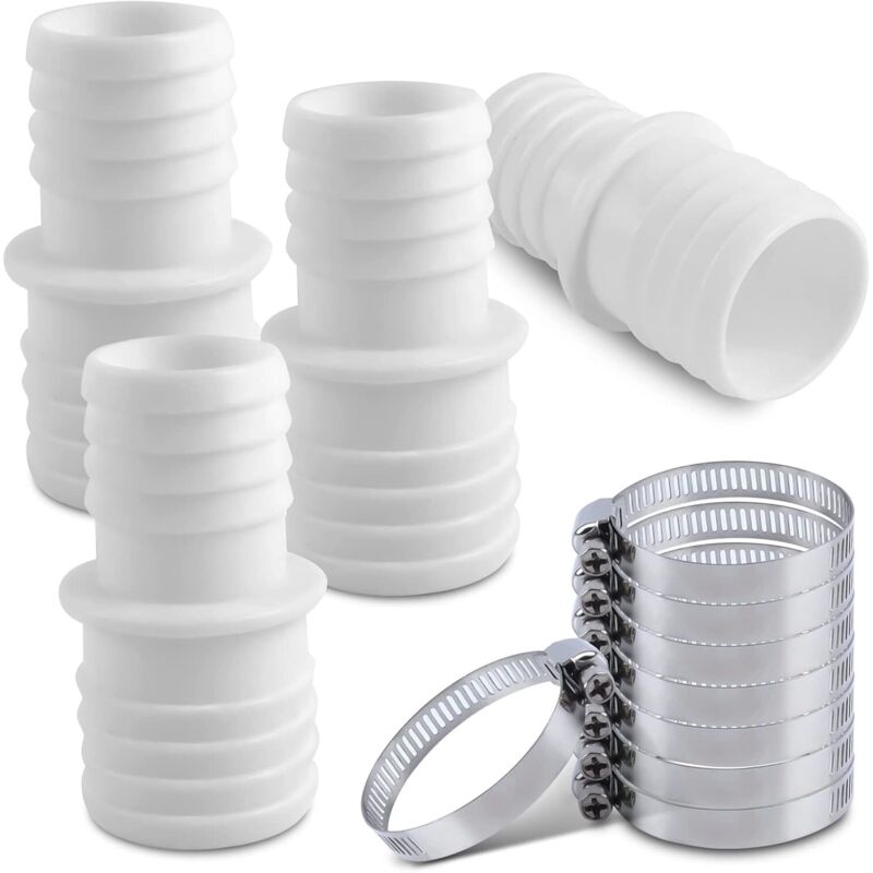 4-teiliger Pool-Schlauchverbinder, Schlauchverbinder mit Klemmen, 32 mm bis 38 mm Pool-Anschlussadapter, Pool-Schlauchadapter, Schlauchadapter