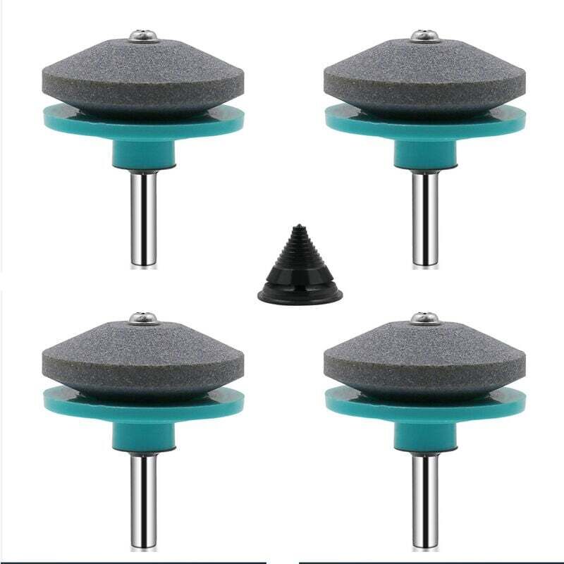 4-teiliger Rasenmäher-Klingenschärfer, universelles Rasenmäher-Schärfzubehör für Rasenmäher mit 1-teiligem Klingenausgleichssatz (grün und blau)