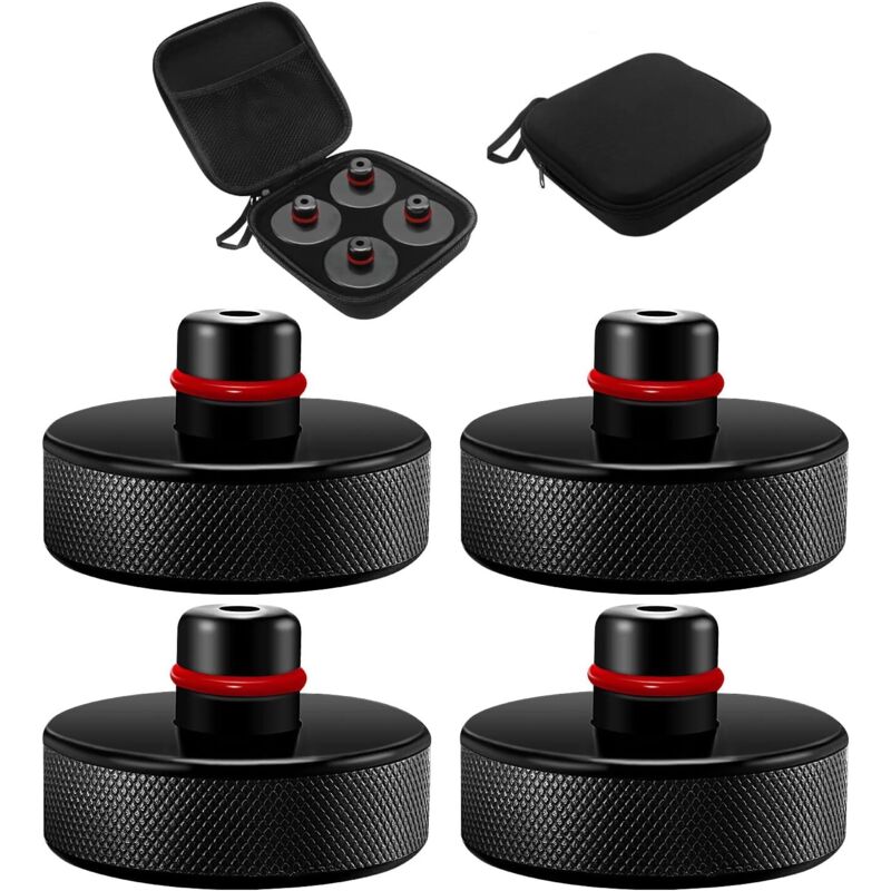 4-teiliger Wagenheber-Pad-Block, kompatibel mit Tesla Model 3/Y/S/X, Gummi-Hebepad mit Aufbewahrungskoffer, Wagenheber-Pad, Wagenheber-Hebepads