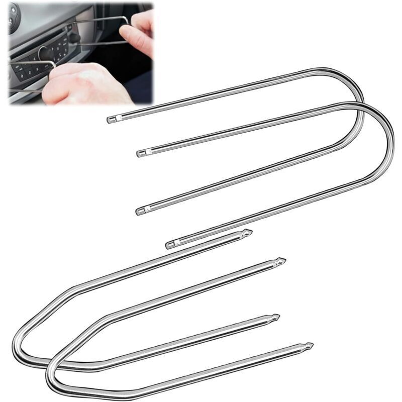 4-teiliges Autoradio-Ausbauwerkzeugset, Autoradio-Ausbauschlüssel, Ausbauschlüssel und Entriegelungshalterungen, Universalset für den Aus- und Einbau